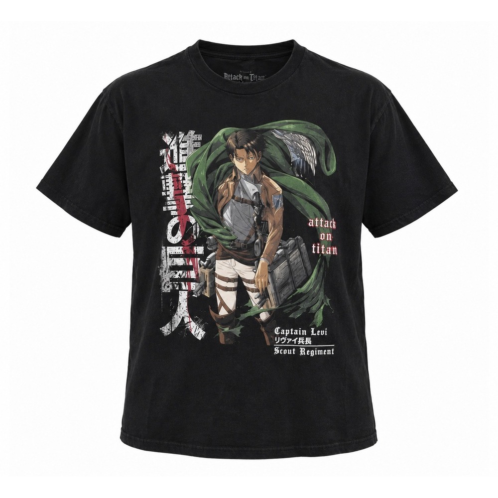 Attack on Titan Captain Levi Graphic Tee Size L Ripple Junction Anime Shirt